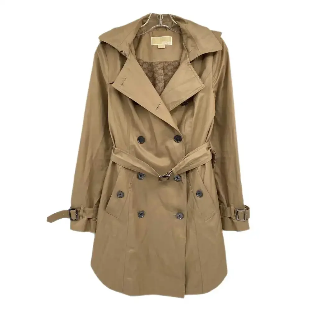 Michael Kors Brown Hooded Trench Coat | Women's XS